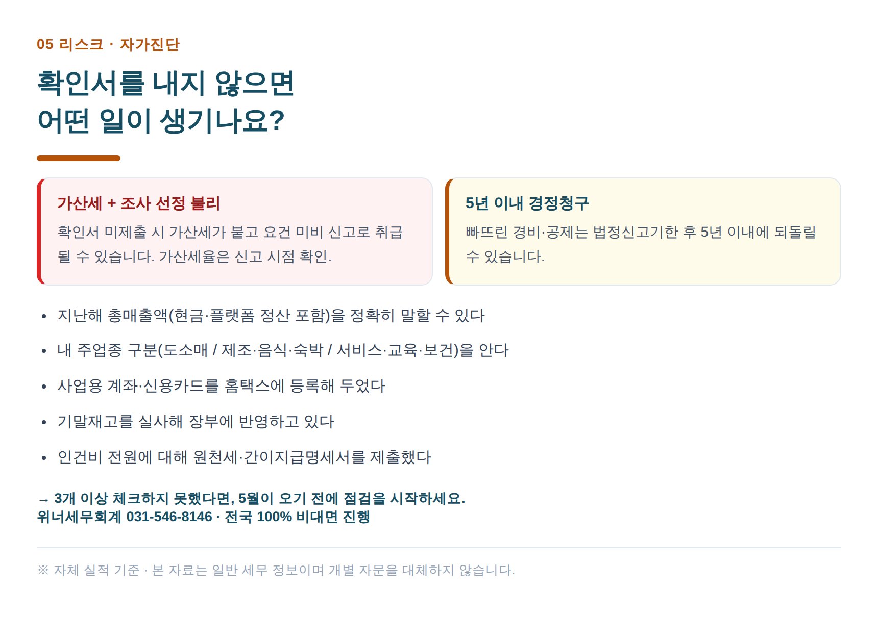 성실신고확인서 미제출 리스크와 망포 종소세 세무사 자가진단 체크리스트