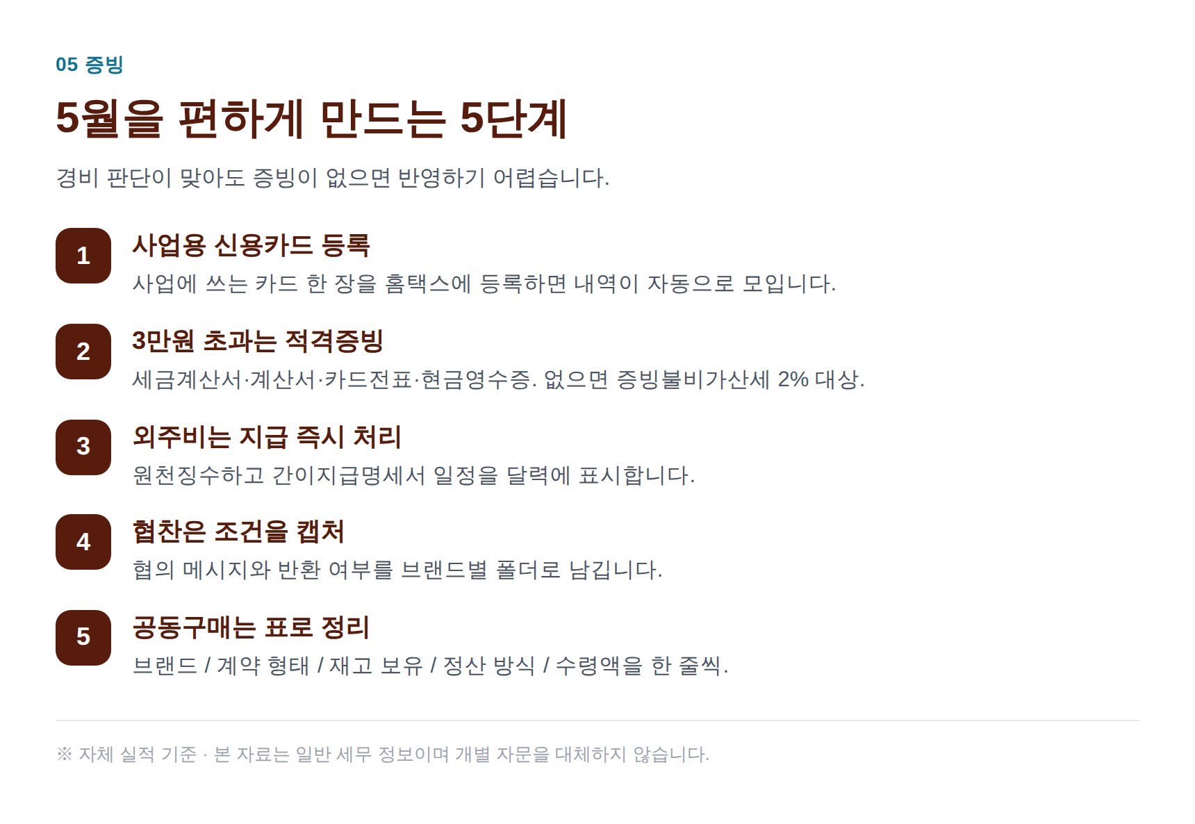 인플루언서 종소세 신고 세무사가 권하는 증빙 관리 5단계