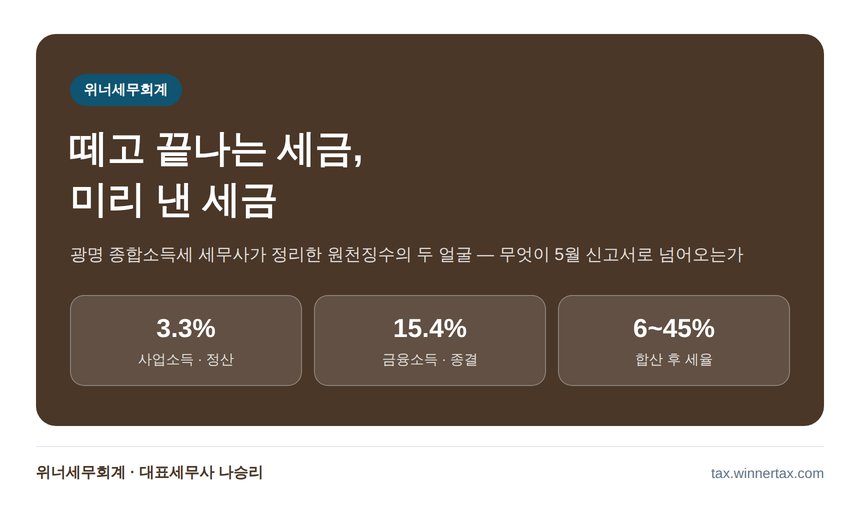광명 종합소득세 세무사가 짚는 합쳐지는 소득과 끝나는 소득 (광명 종소세 세무사)