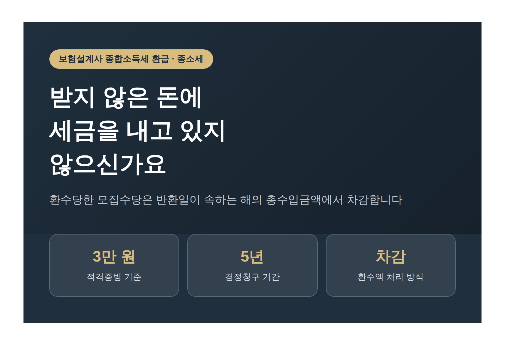 보험설계사 종합소득세 환급, 환수당한 수수료부터 확인하세요 (보험설계사 종소세 환급)