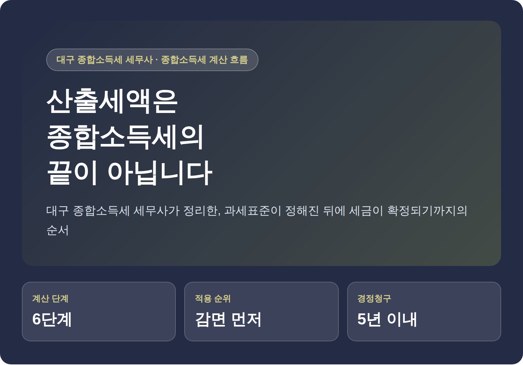 대구 종합소득세 세무사가 짚는 산출세액은 세금의 끝이 아닙니다 (대구 종소세 세무사)