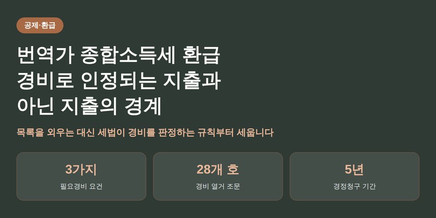 번역가 종합소득세 환급, 경비로 인정되는 지출과 아닌 지출의 경계 (번역가 종소세 환급)