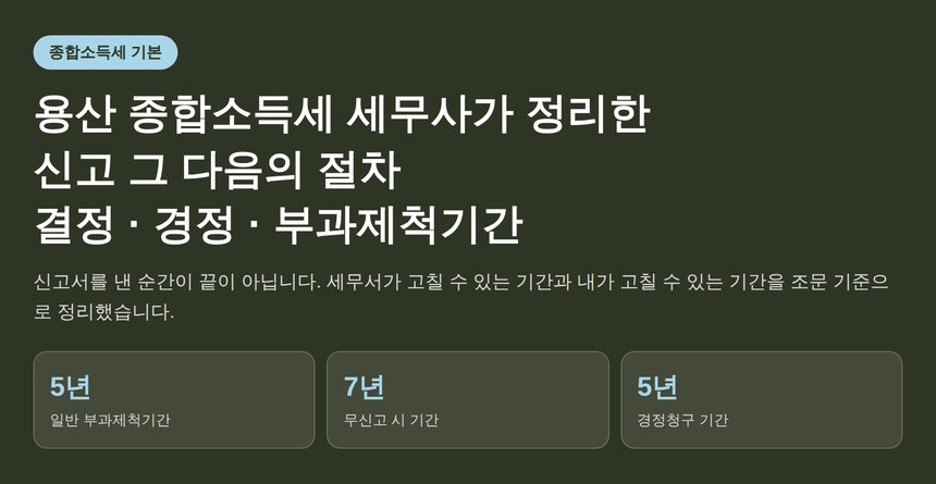 용산 종합소득세 세무사가 짚는 신고 그 다음의 절차, 결정·경정과 제척기간 (용산 종소세 세무사)