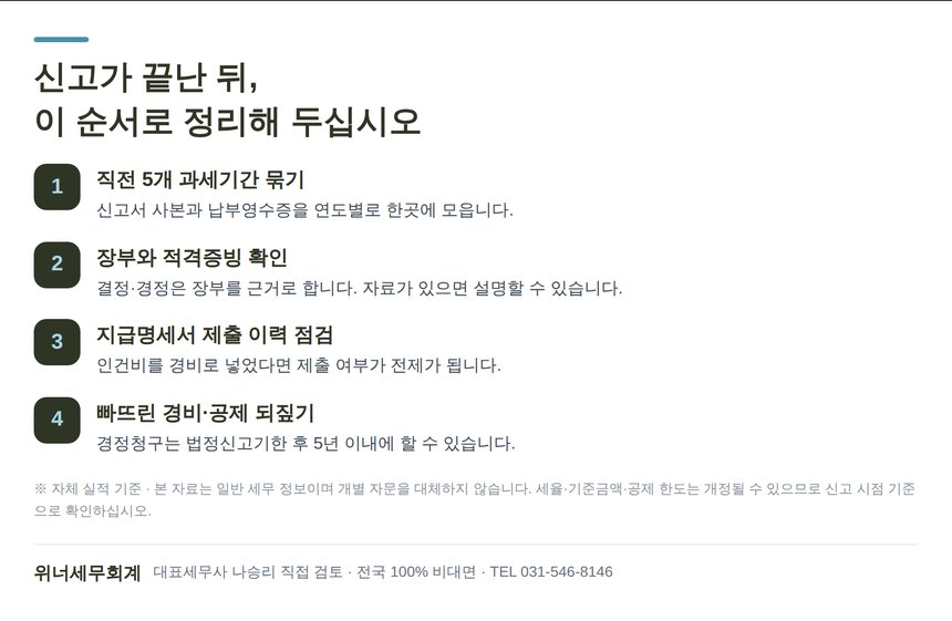 종합소득세 신고 후 5년을 대비하는 준비 순서