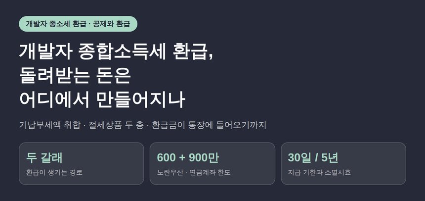 개발자 종합소득세 환급, 돌려받는 돈은 어디에서 만들어지나 (개발자 종소세 환급)