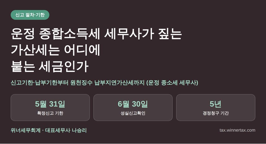 운정 종합소득세 세무사가 짚는 가산세는 어디에 붙는 세금인가 (운정 종소세 세무사)