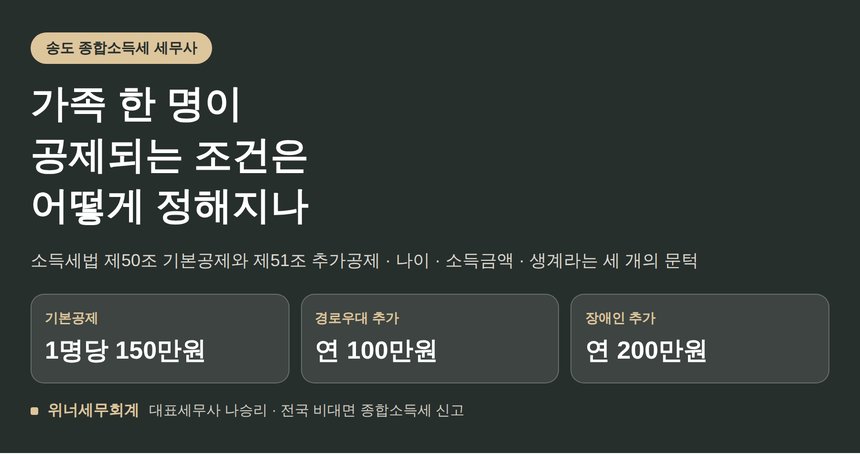 송도 종합소득세 세무사가 짚는 가족 한 명이 공제되는 조건 (송도 종소세 세무사)
