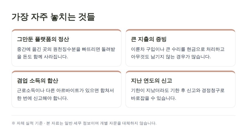 배달라이더 종소세 환급에서 가장 자주 놓치는 것들