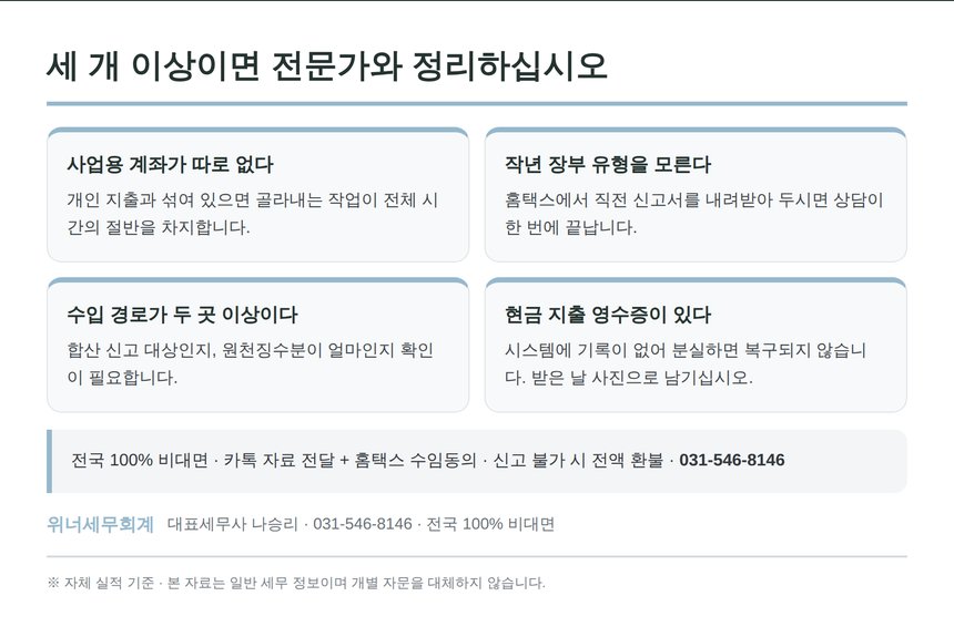 산본 종소세 신고대행 맡기기 전 자가진단 항목