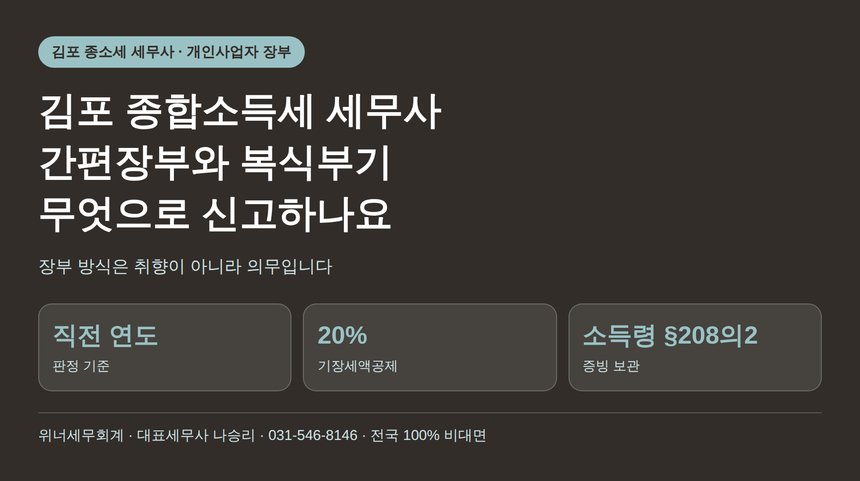 김포 종합소득세 세무사가 짚는 간편장부와 복식부기 갈림길 (김포 종소세 세무사)