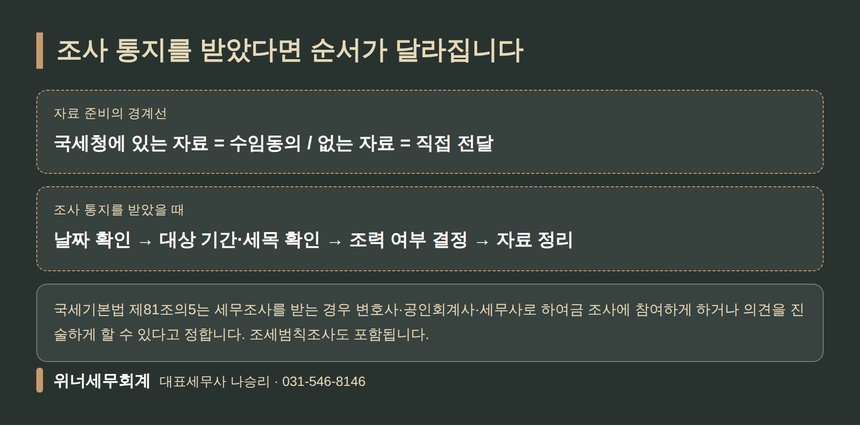 세무조사 통지를 받았을 때의 확인 순서와 조력을 받을 권리