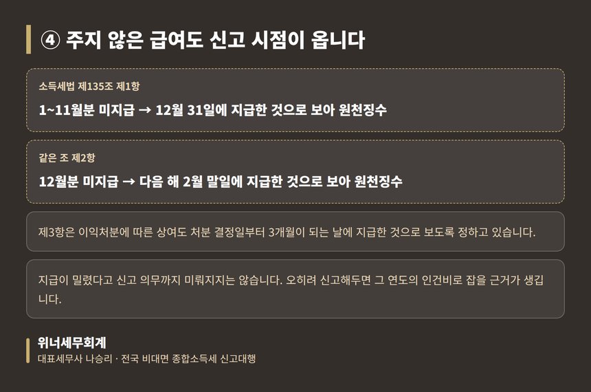 소득세법 제135조 근로소득 지급시기 의제 정리