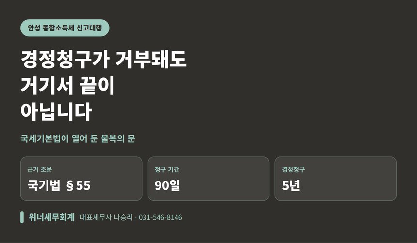 안성 종합소득세 신고대행, 경정청구가 거부되면 그다음은 (안성 종소세 신고대행)