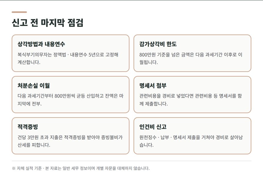 하남 종소세 신고대행 전 마지막 점검 항목