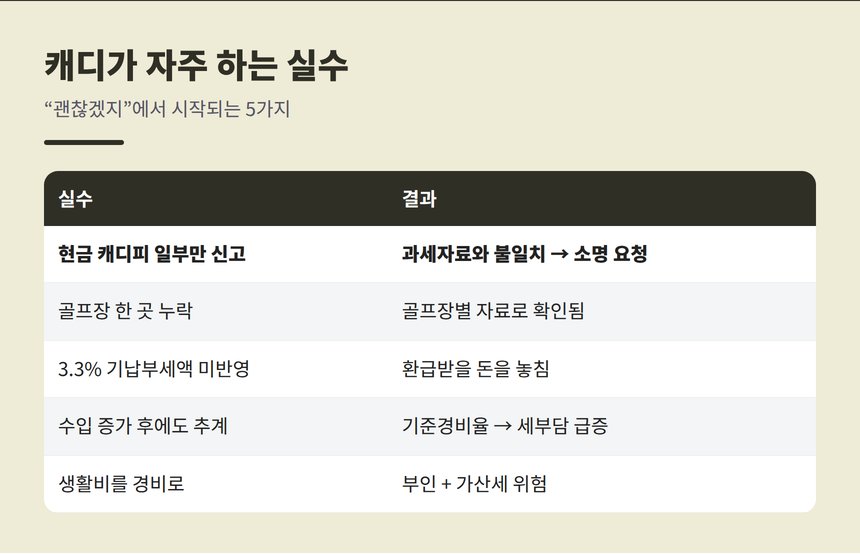 골프장 캐디 신고 흔한 실수 5가지