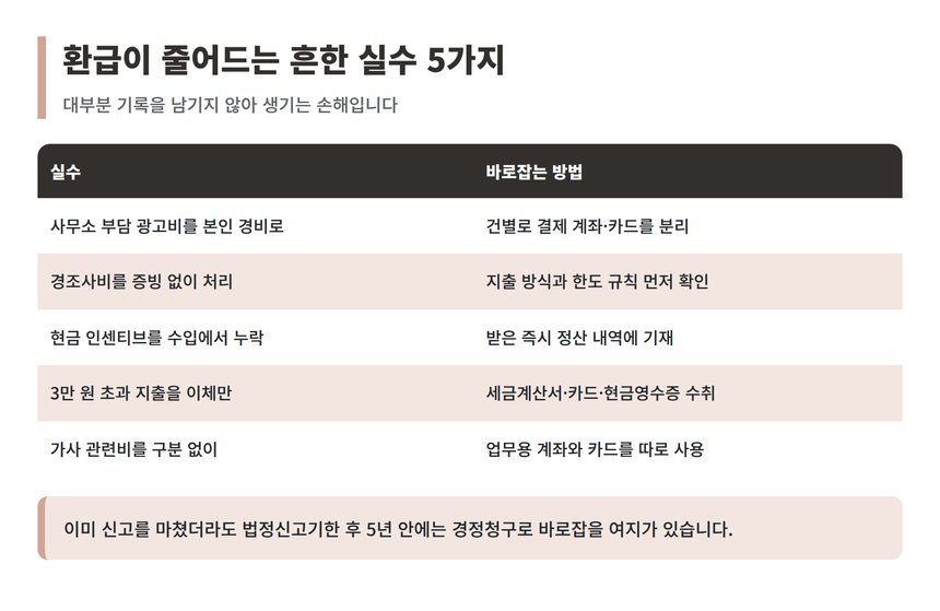 환급이 줄어드는 흔한 실수 다섯 가지