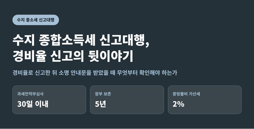 수지 종합소득세 신고대행, 경비율 신고 뒤에 오는 소명 안내문 (수지 종소세 신고대행)