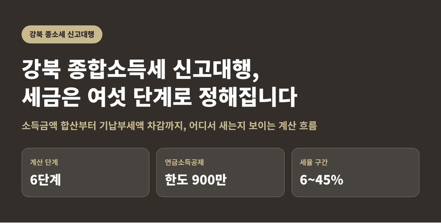 강북 종합소득세 신고대행, 세금은 여섯 단계를 거쳐 정해집니다 (강북 종소세 신고대행)