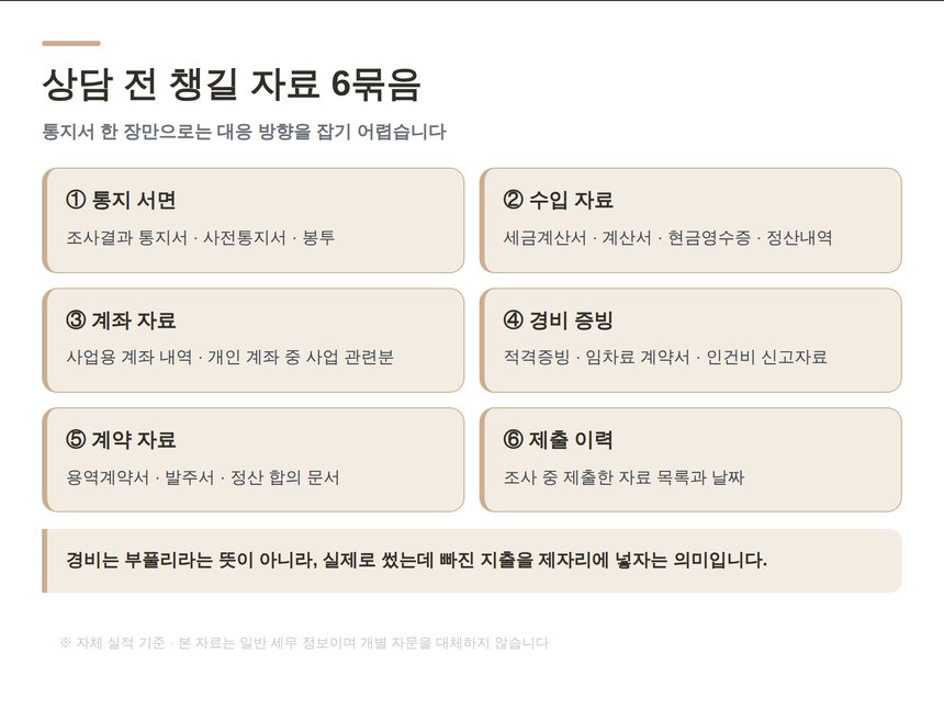 서귀포 종소세 신고대행 상담 전 챙길 자료 여섯 묶음