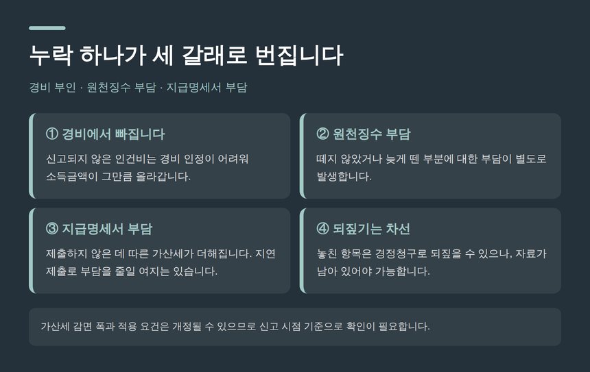 인건비 신고 누락이 세 갈래로 번지는 구조