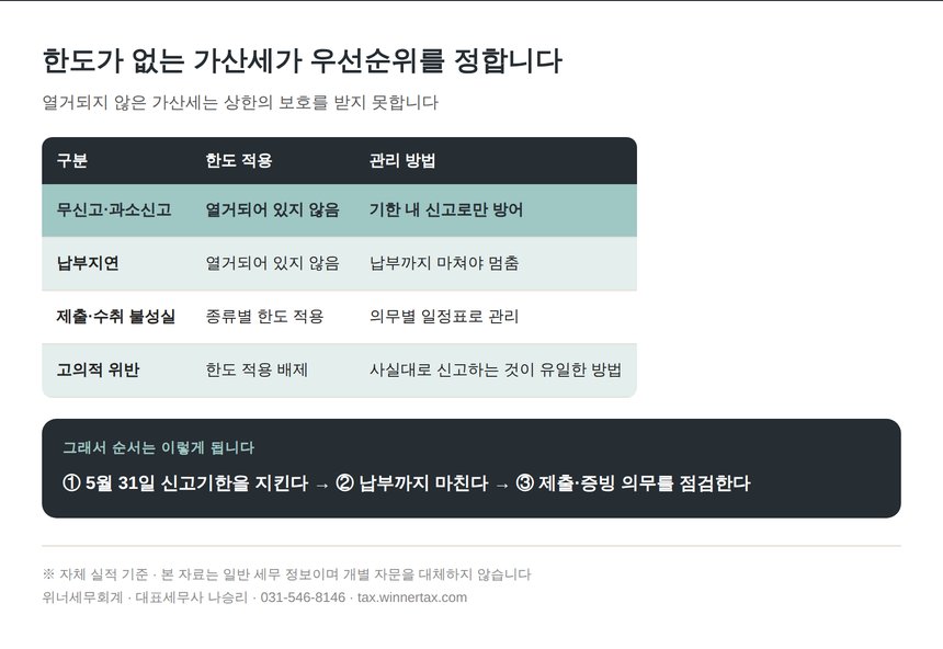한도가 없는 가산세와 기한 준수의 우선순위