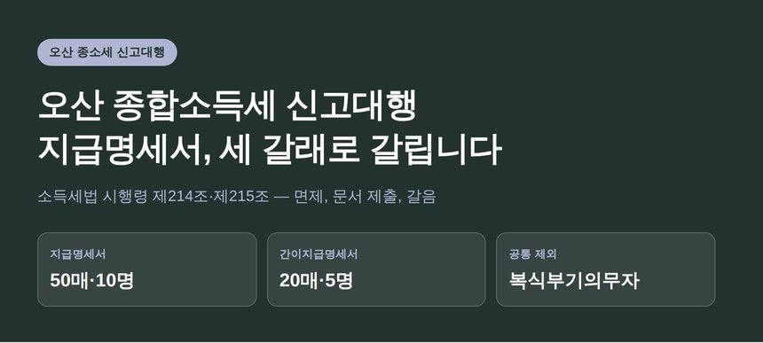 오산 종합소득세 신고대행 — 지급명세서, 종이로 내도 되는 사람과 안 되는 사람 (오산 종소세 신고대행)