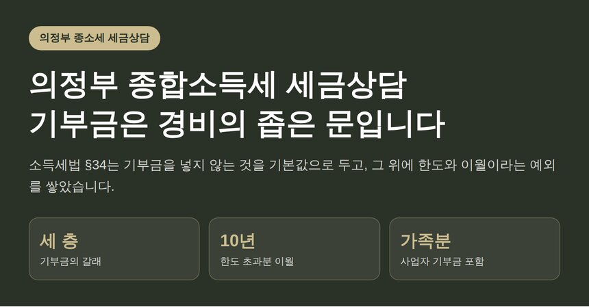 의정부 종합소득세 세금상담, 기부금 필요경비 산입 한도와 10년 이월 (의정부 종소세 세금상담)