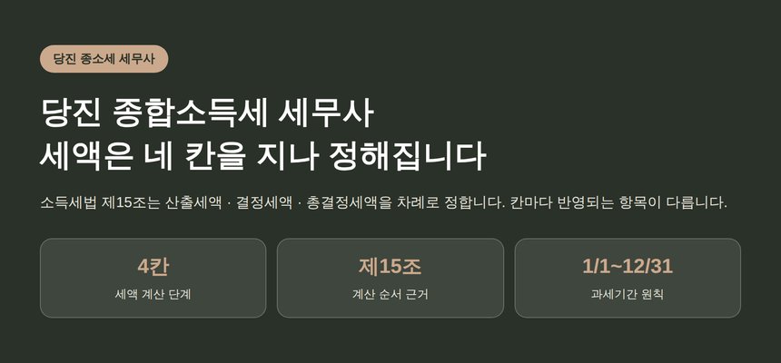 당진 종합소득세 세무사, 세액은 네 칸을 지나 정해집니다 (당진 종소세 세무사)