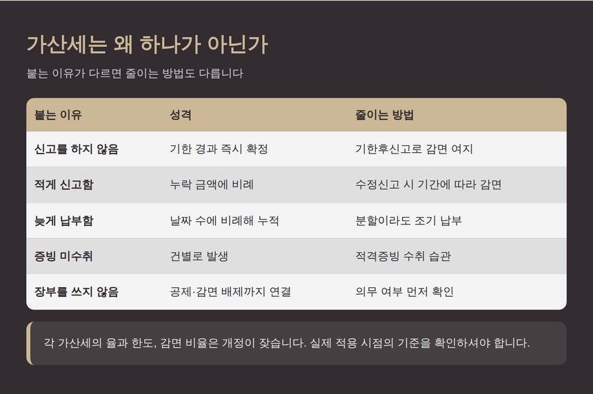 가산세가 붙는 다섯 가지 이유와 줄이는 방법