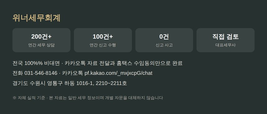 파주 종소세 신고대행 비대면 안내