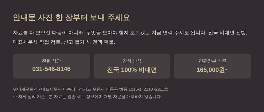 도봉 종소세 신고대행 전국 비대면 진행 안내