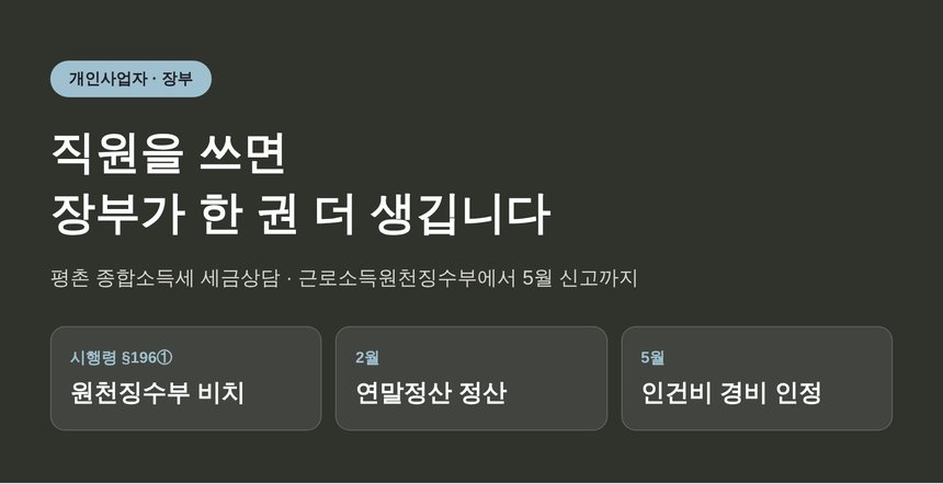 평촌 종합소득세 세금상담, 직원을 쓰면 장부가 한 권 더 생깁니다 (평촌 종소세 세금상담)