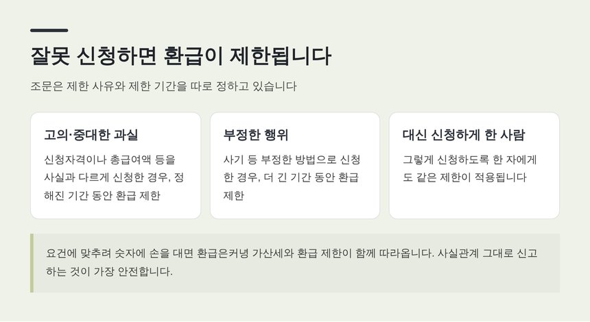 잘못 신청하면 환급이 제한되는 두 가지 경우