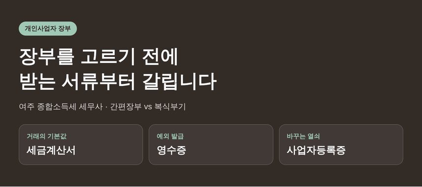 여주 종합소득세 세무사 — 장부를 고르기 전에 받는 서류부터 갈립니다 (여주 종소세 세무사)