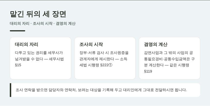 관악 종소세 세금상담 후 진행되는 세 장면 정리