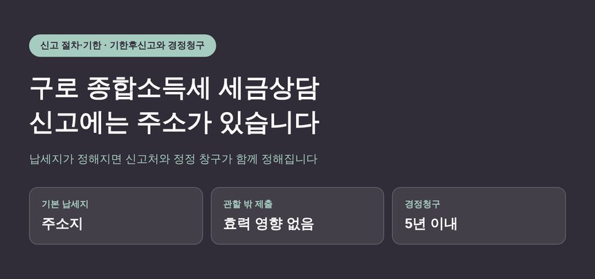 구로 종합소득세 세금상담에서 가장 많이 놓치는 납세지와 정정 창구 (구로 종소세 세금상담)