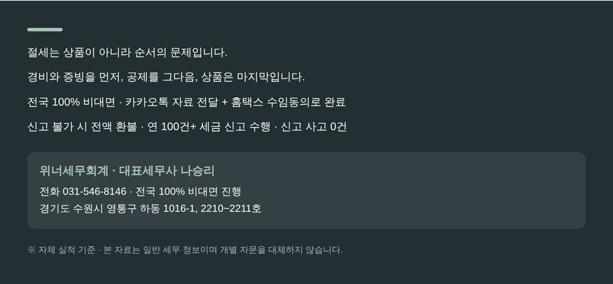 위너세무회계 전국 비대면 종합소득세 신고 안내