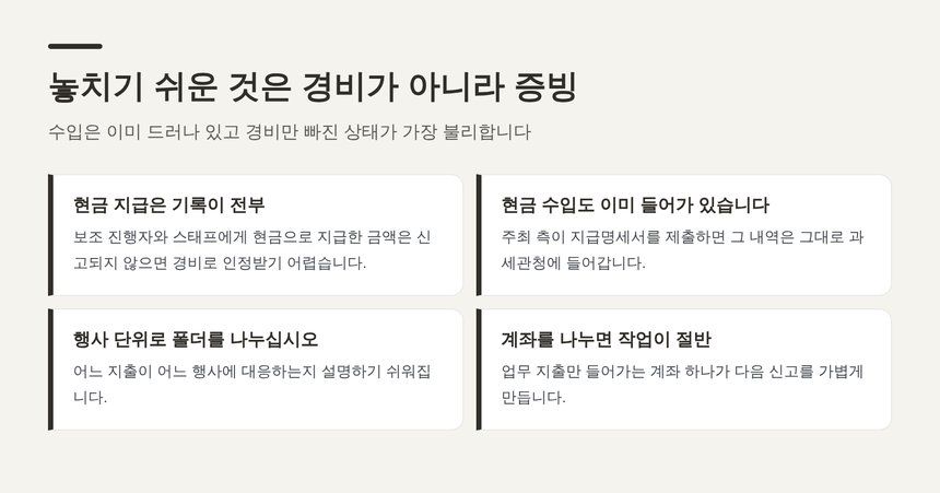 행사 MC가 놓치기 쉬운 증빙 네 가지