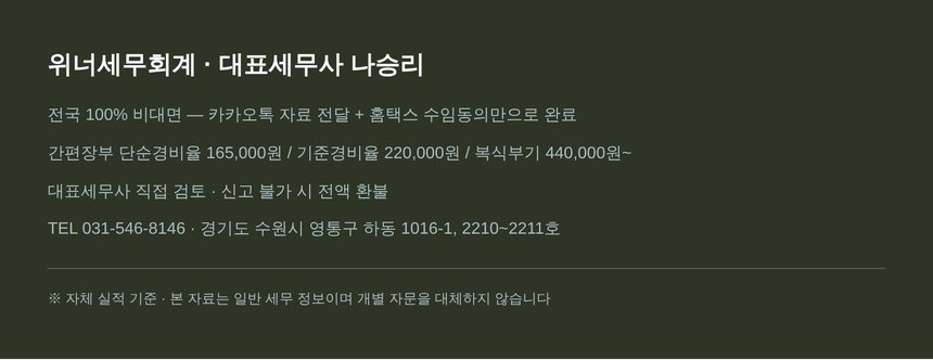 위너세무회계 종합소득세 신고 안내