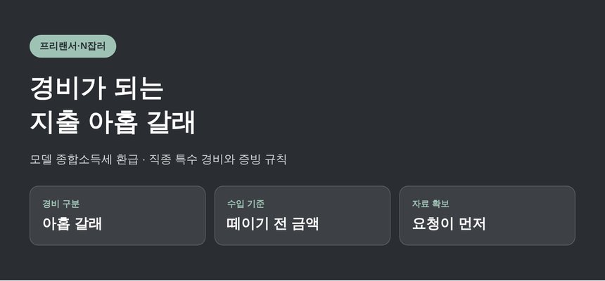 모델 종합소득세 환급, 경비가 되는 지출 아홉 갈래 (모델 종소세 환급)