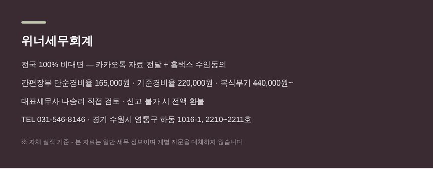 위너세무회계 종합소득세 신고대행 안내