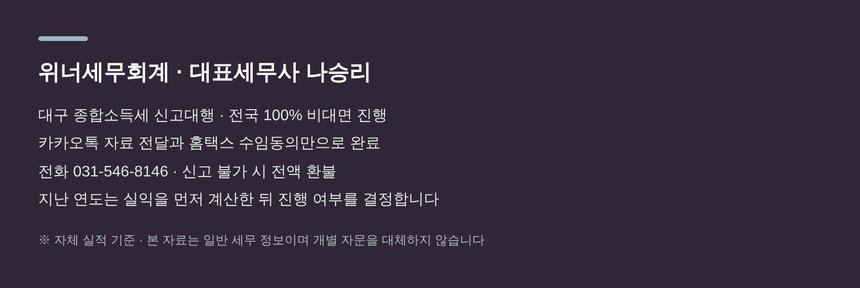 위너세무회계 비대면 종합소득세 신고 접수 안내