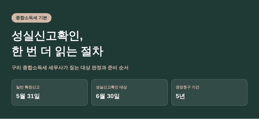 구리 종합소득세 세무사가 짚는 성실신고확인 절차 요약