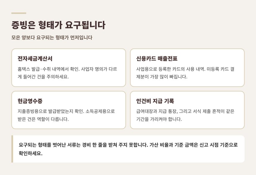 적격증빙 종류와 빠지기 쉬운 지점