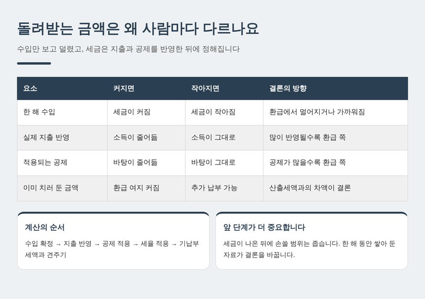 돌려받는 금액이 사람마다 달라지는 이유