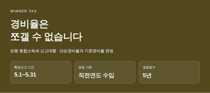 은평 종합소득세 신고대행 안내 - 단순경비율과 기준경비율 판정 핵심 요약